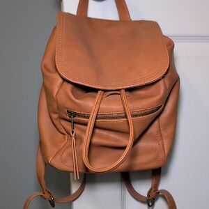 Tan Leather Backpack